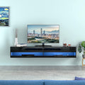 Wall Mounted LED Floating TV Stand with Cabinet and Cable Management for 80 Inch TV X37225