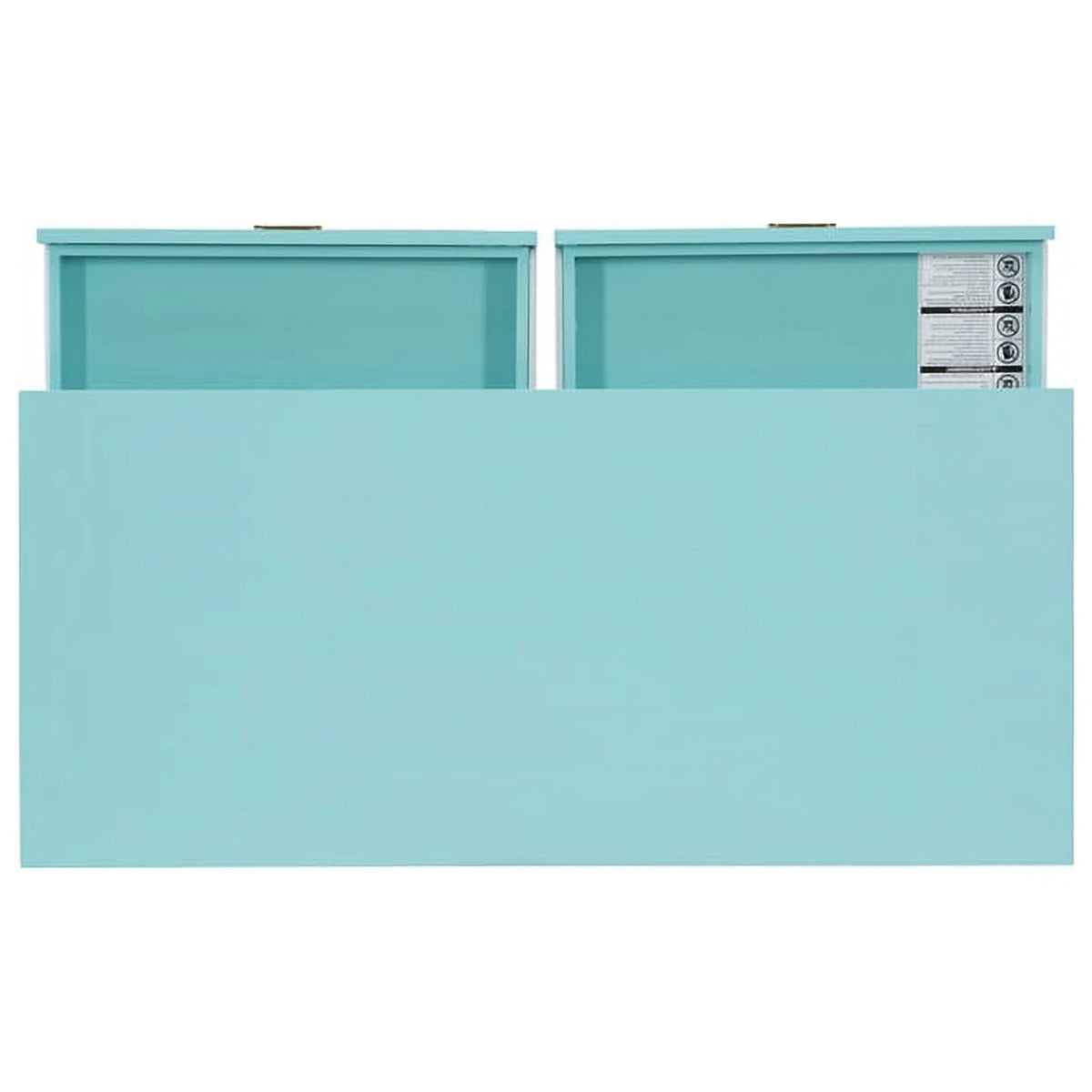 Blue Wood Two Drawer Writing Desk F927
