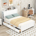 Full Size Platform Bed with Storage White L6091