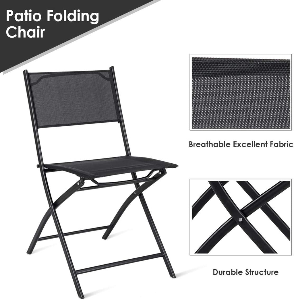 4 Pcs Black Folding Patio Chairs R9187