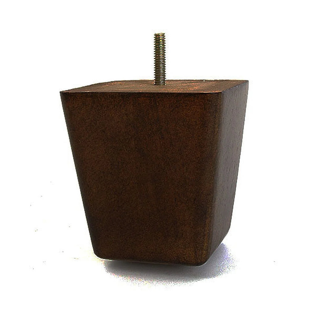 4" Medium Brown Square Tapered Wooden Sofa Leg, Set of 4 H6619