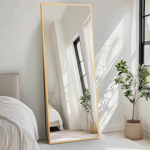 Arched Full Length Mirror 64"x 21" Gold H468