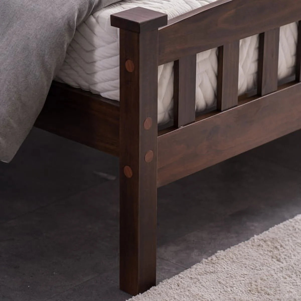 Full Size Pine Wood Platform Bed Frame with Headboard U29257