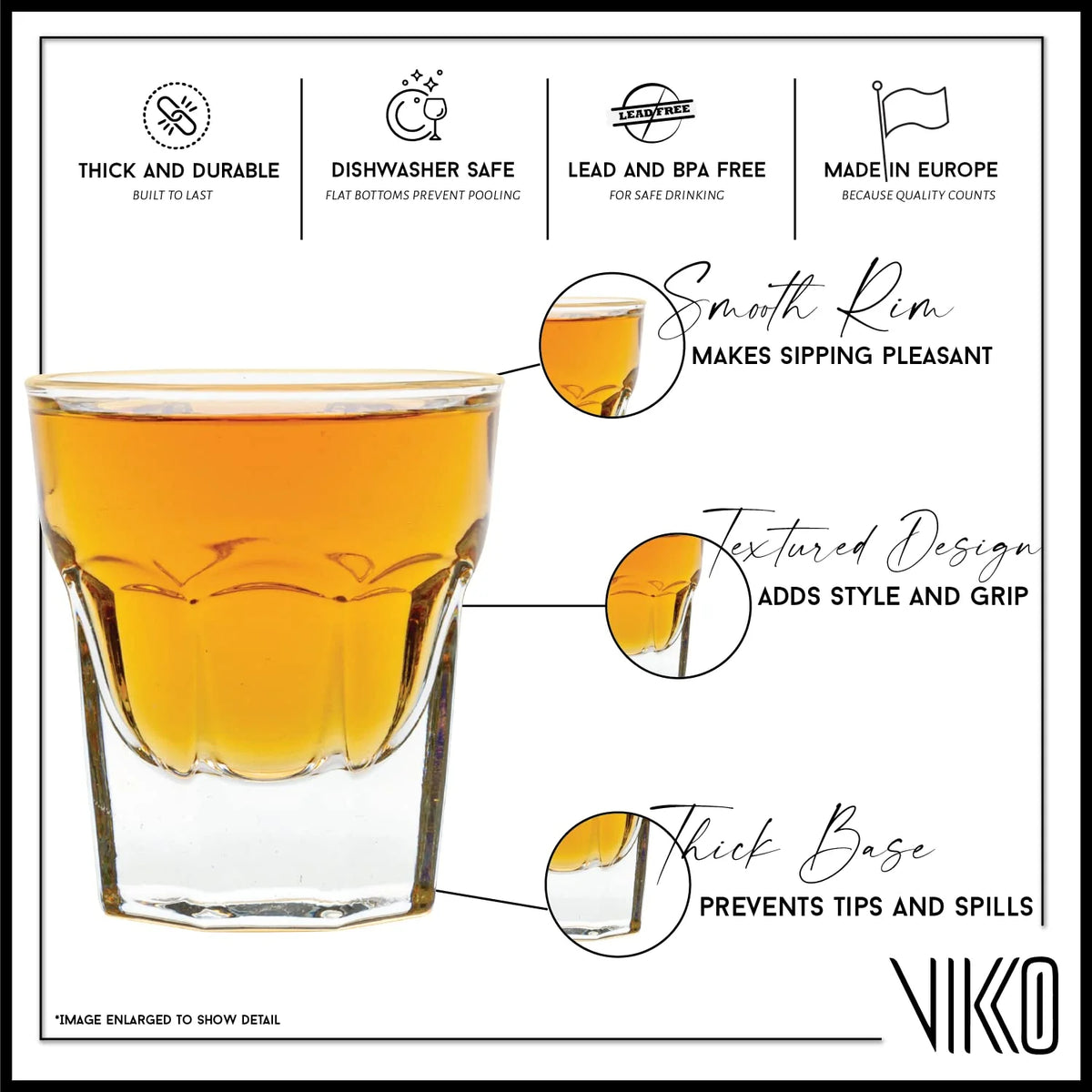 1 Ounce Shot Glasses Set of 6 K102