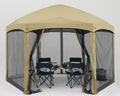 Pop Up 6 Sided Instant Screened Canopy Tent 12x10Ft White H660