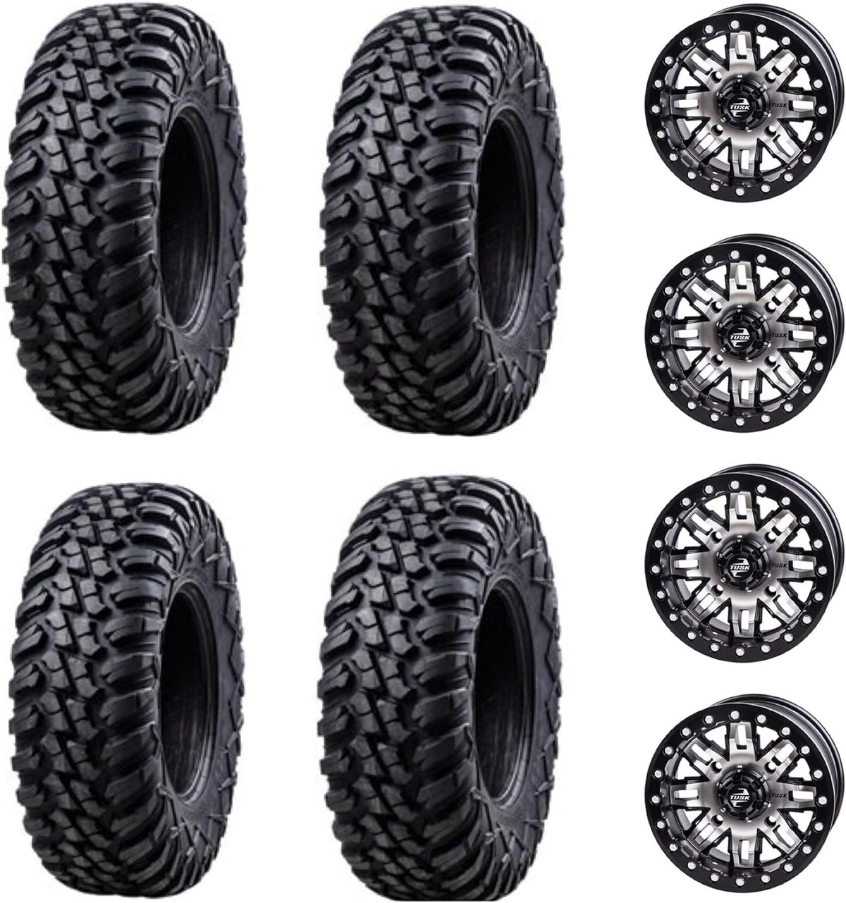 32x10-14 8-Ply Radial UTV Tires on Beadlock Wheels J5384