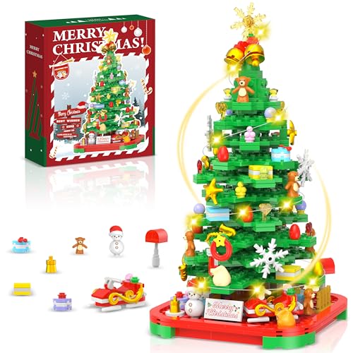 Christmas Tree Building Blocks Kit with Lights N517789