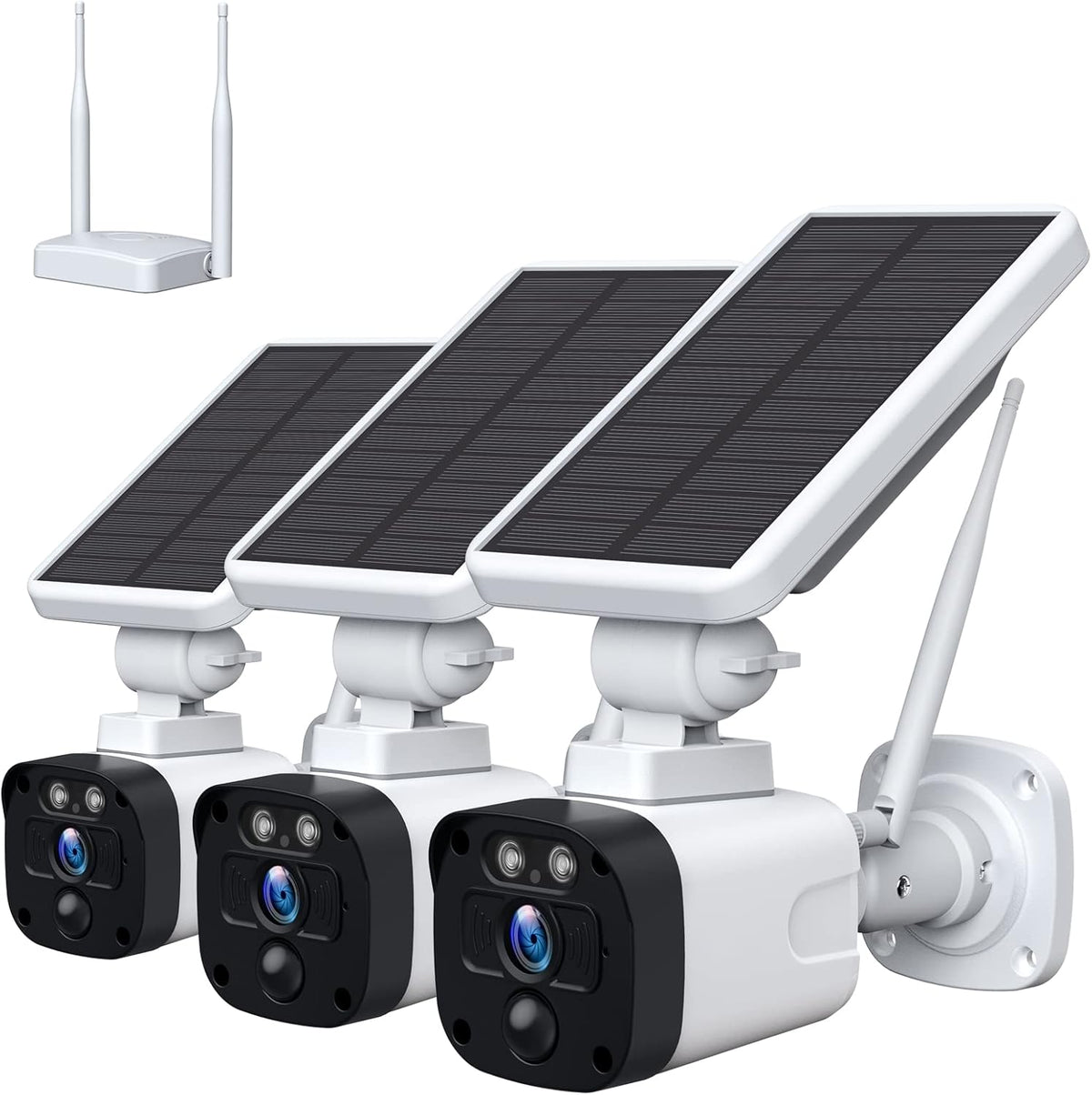 Solar Powered Wireless Security Camera System with 3 Cameras L88320