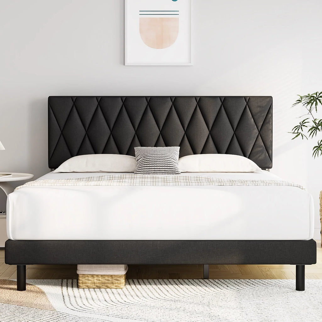 Queen Size Upholstered Platform Bed Frame V93488
