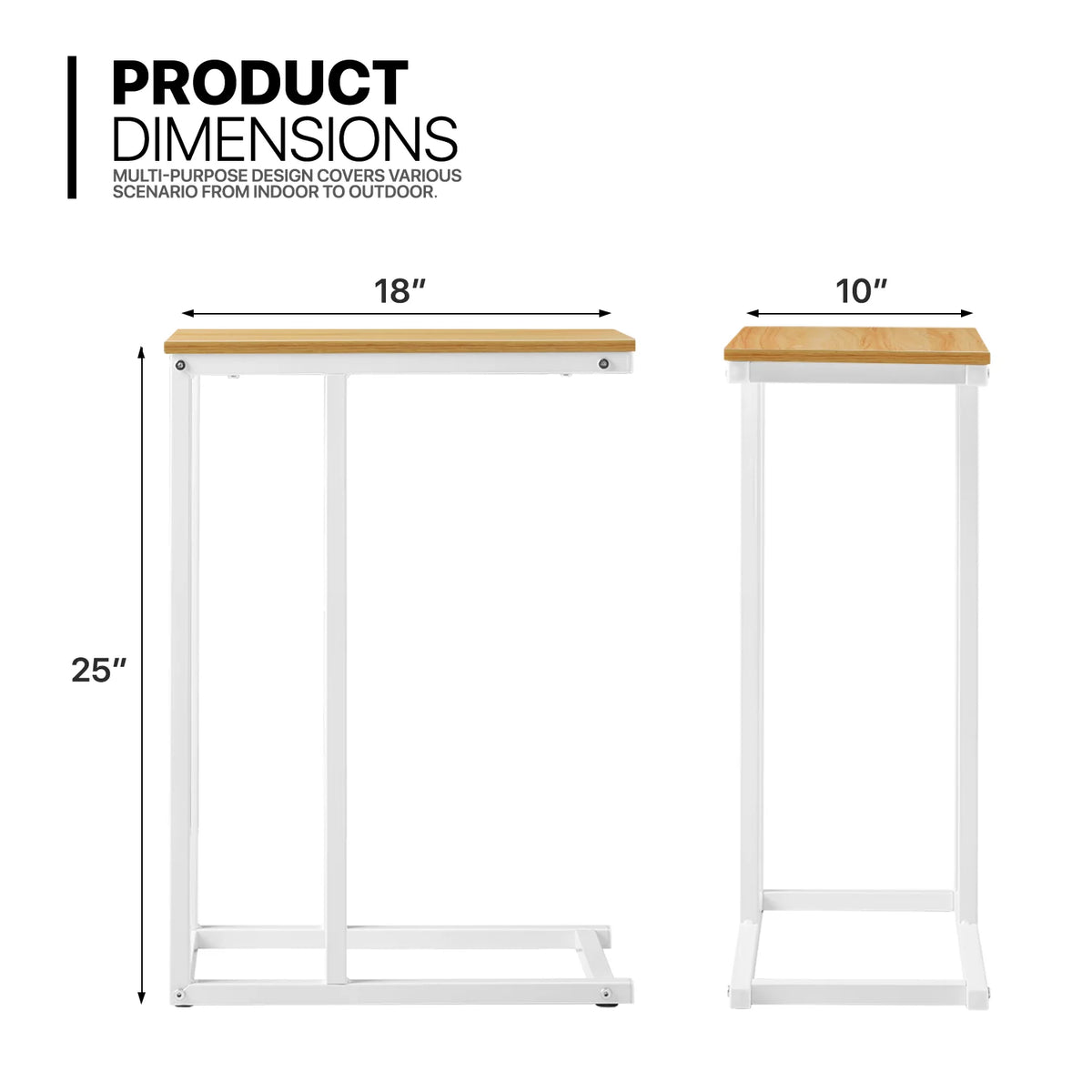 C-Shape Rectangle Sofa Side Table T276470
