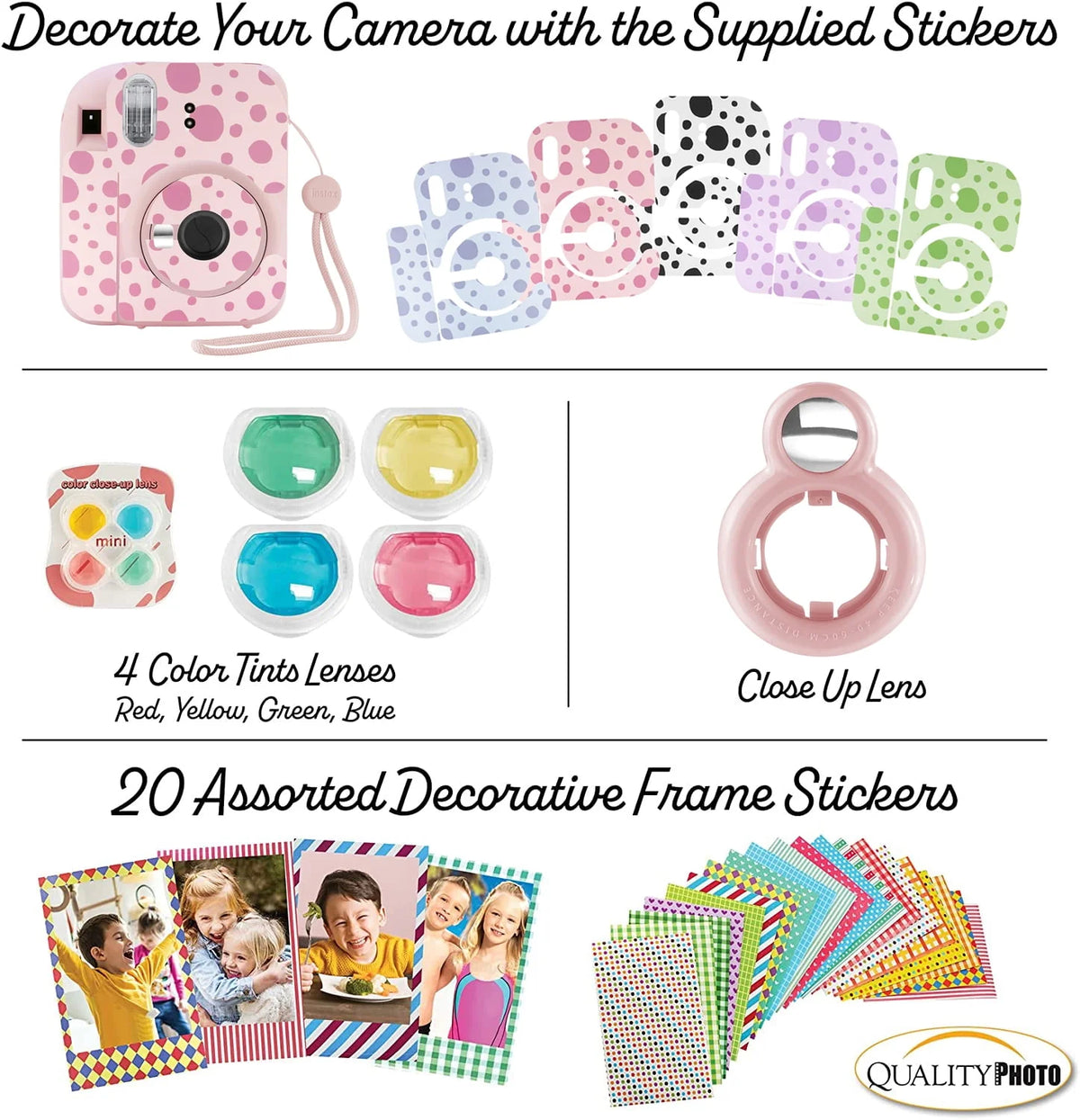 Blossom Pink Instant Camera with Case and Accessory Kit T686645