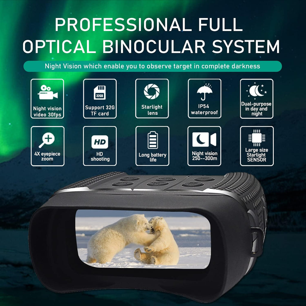 Night Vision Goggles Infrared Binoculars with 2.31 Screen 32G Memory Card I5493