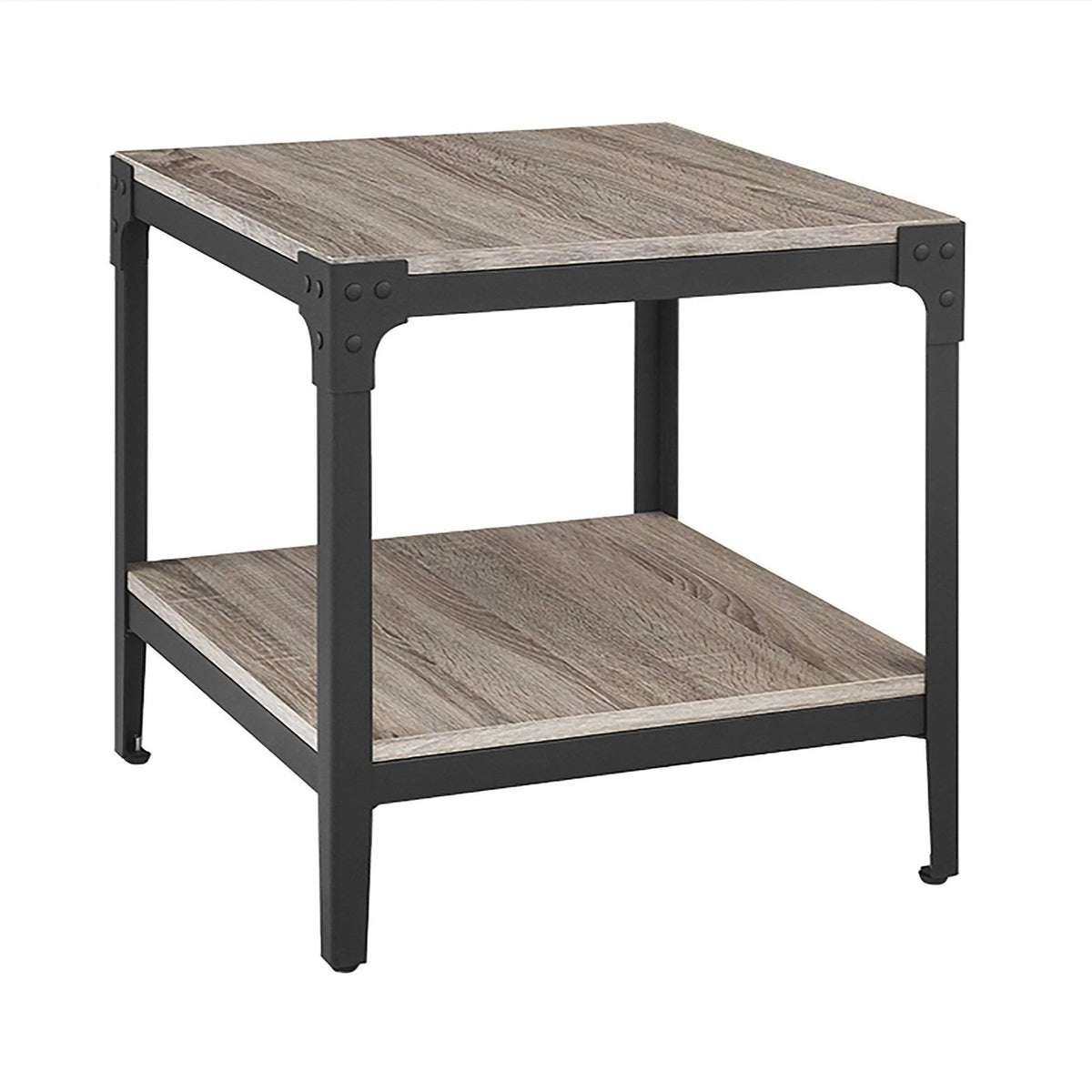 Angle Iron Side Tables Set of 2 Driftwood Q902