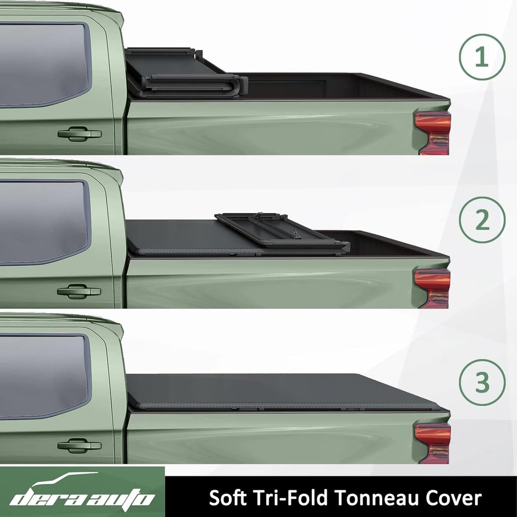 Soft Tri-Fold Truck Bed Cover 5.2ft Bed Tonneau Cover M5483
