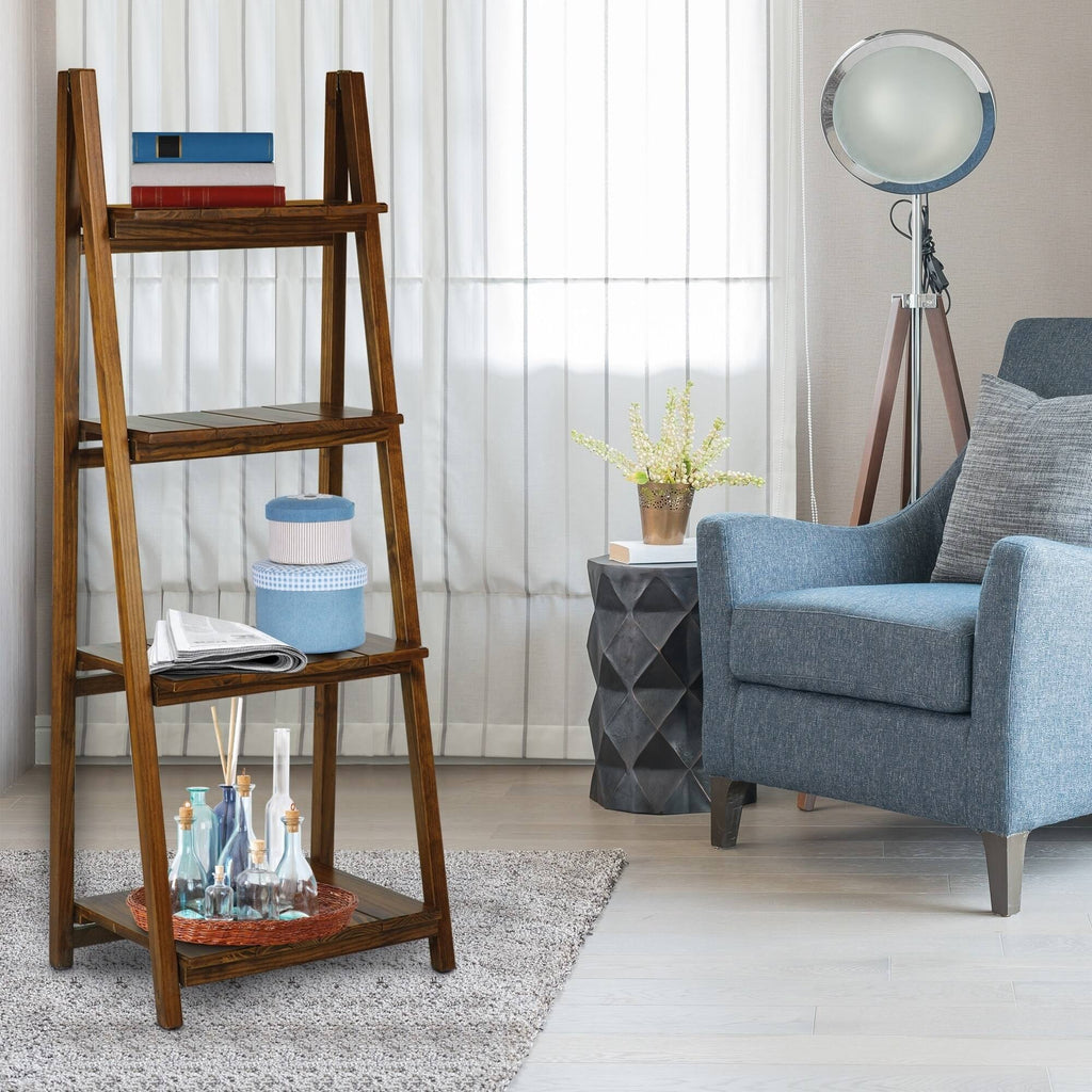 Warm Brown 4 Shelf Folding Bookcase C12255