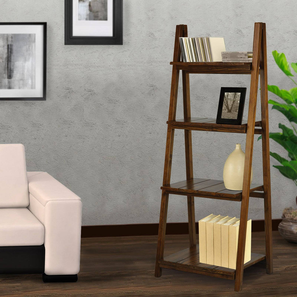 Warm Brown 4 Shelf Folding Bookcase C12255