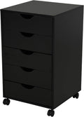 White 5 Drawer File Cabinet with Wheels J263