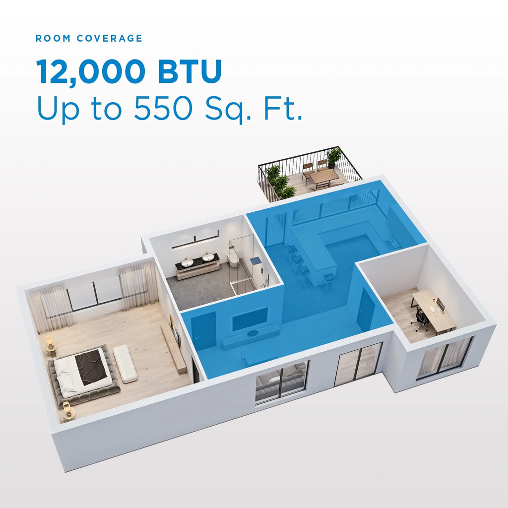 12,000 BTU White Window Air Conditioner with WiFi and Remote E1605