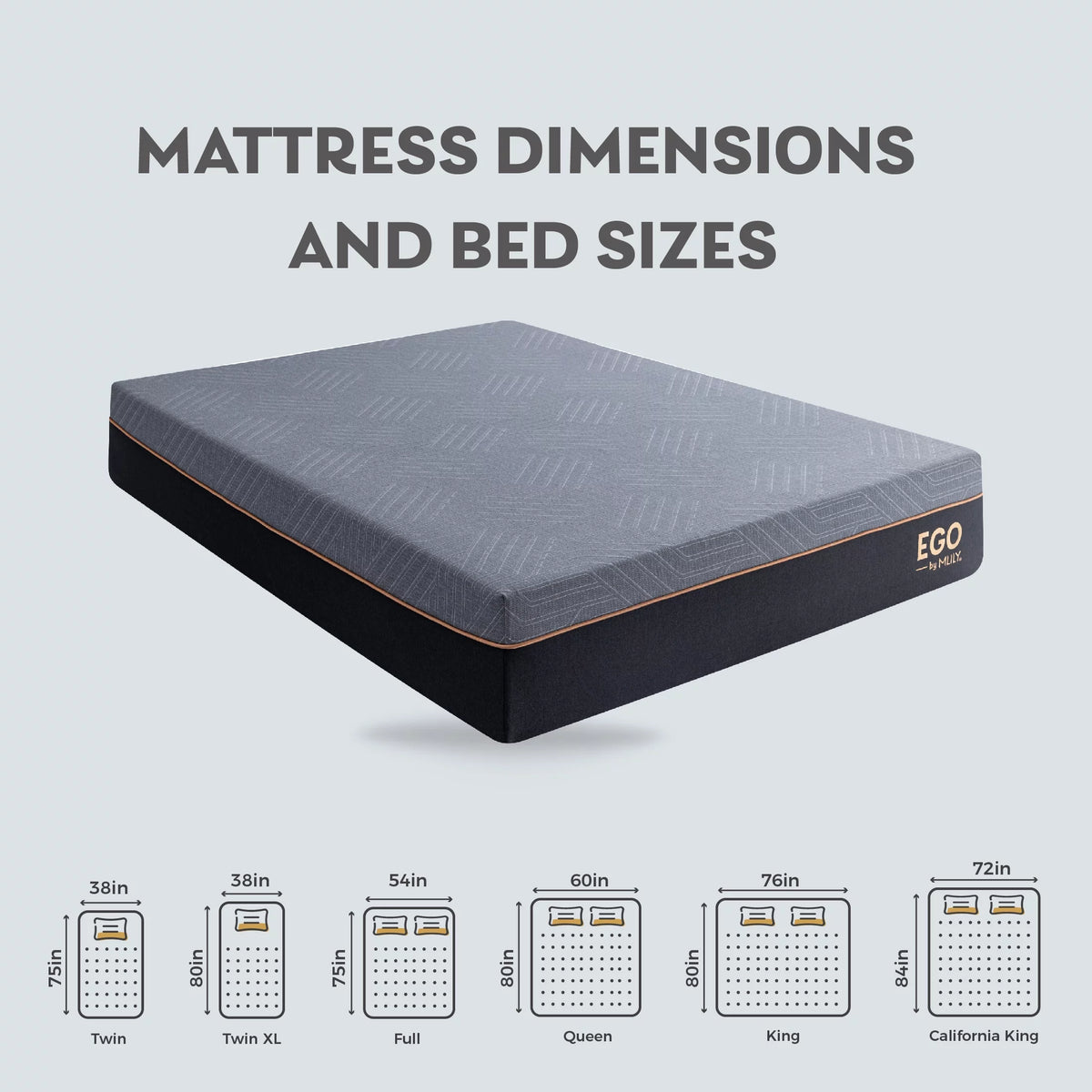 Black 12 inch Queen Gel Memory Foam Mattress P4511
