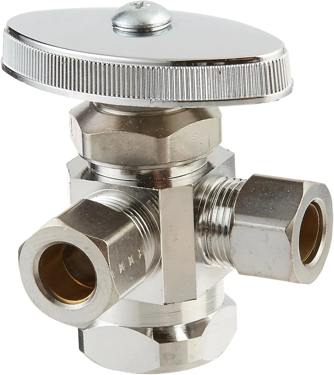 Chrome Dual Outlet Stop With Female Iron Pipe Inlet 1/2-Inch T96280