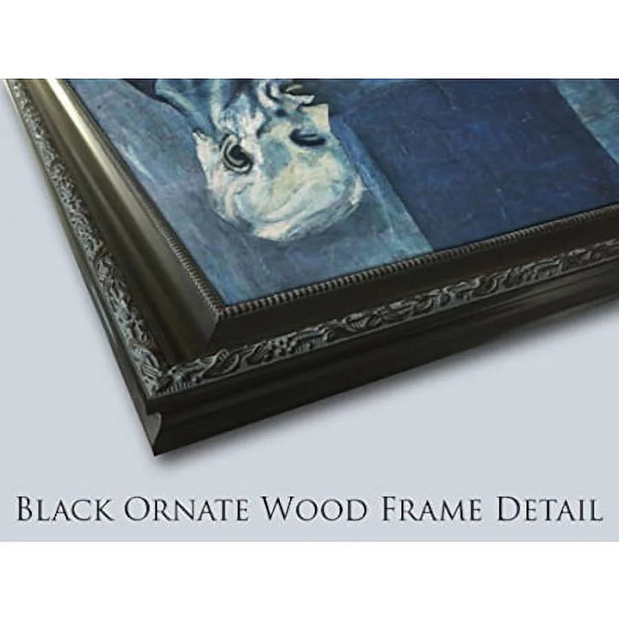 Black Ornate Wood Framed Art Print T559