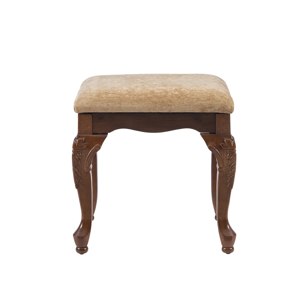 Upholstered Vanity Bench Beige Chenille S599776