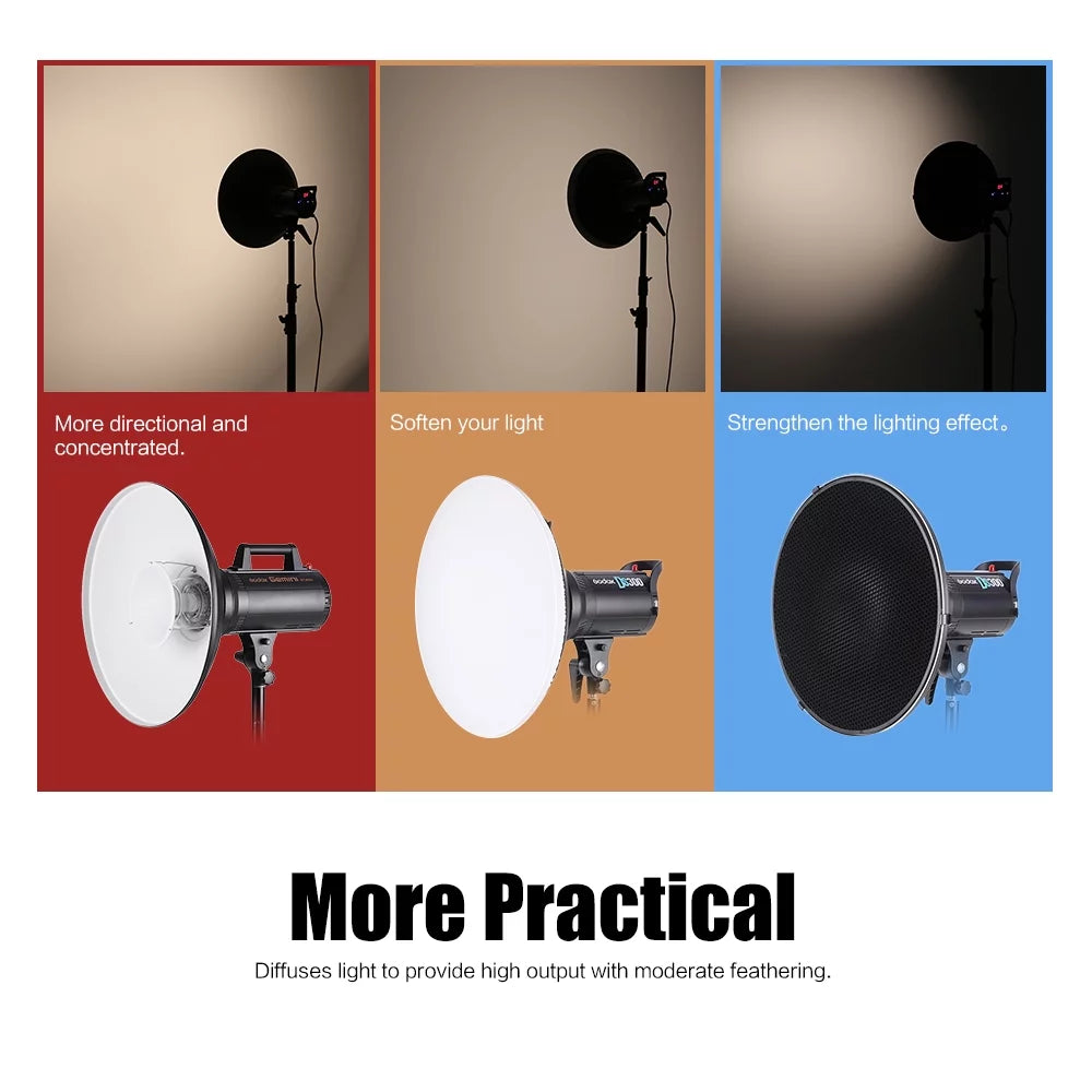 41cm 16 Inch Speedlite Strobe Diffuser Beauty Dish Lampshade Bowens Mount with Reflector Honeycomb Soft Cloth R72919