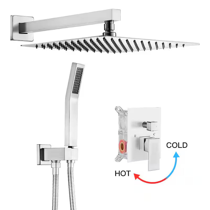 12 in. Brushed Nickel Shower System with Handheld S503383