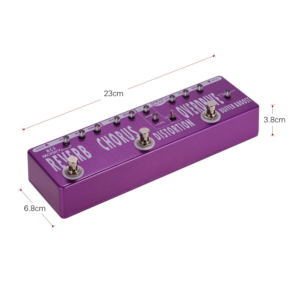 Guitar Effects Pedal Reverb Chorus Distortion Overdrive True Bypass G778