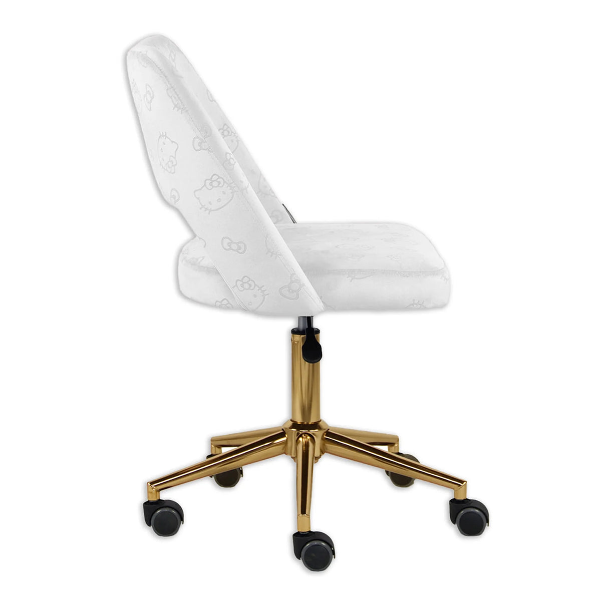White Velvet Swivel Vanity Chair with Wheels B3517
