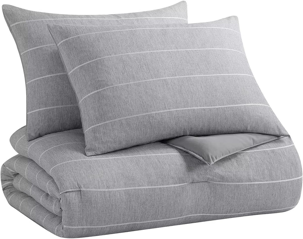 Recycled Polyester Chambray Stripe Comforter Set A630