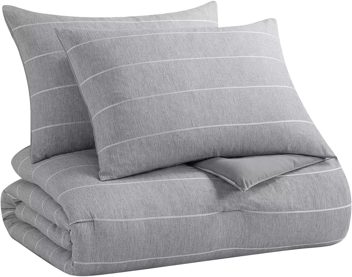 Recycled Polyester Chambray Stripe Comforter Set A630