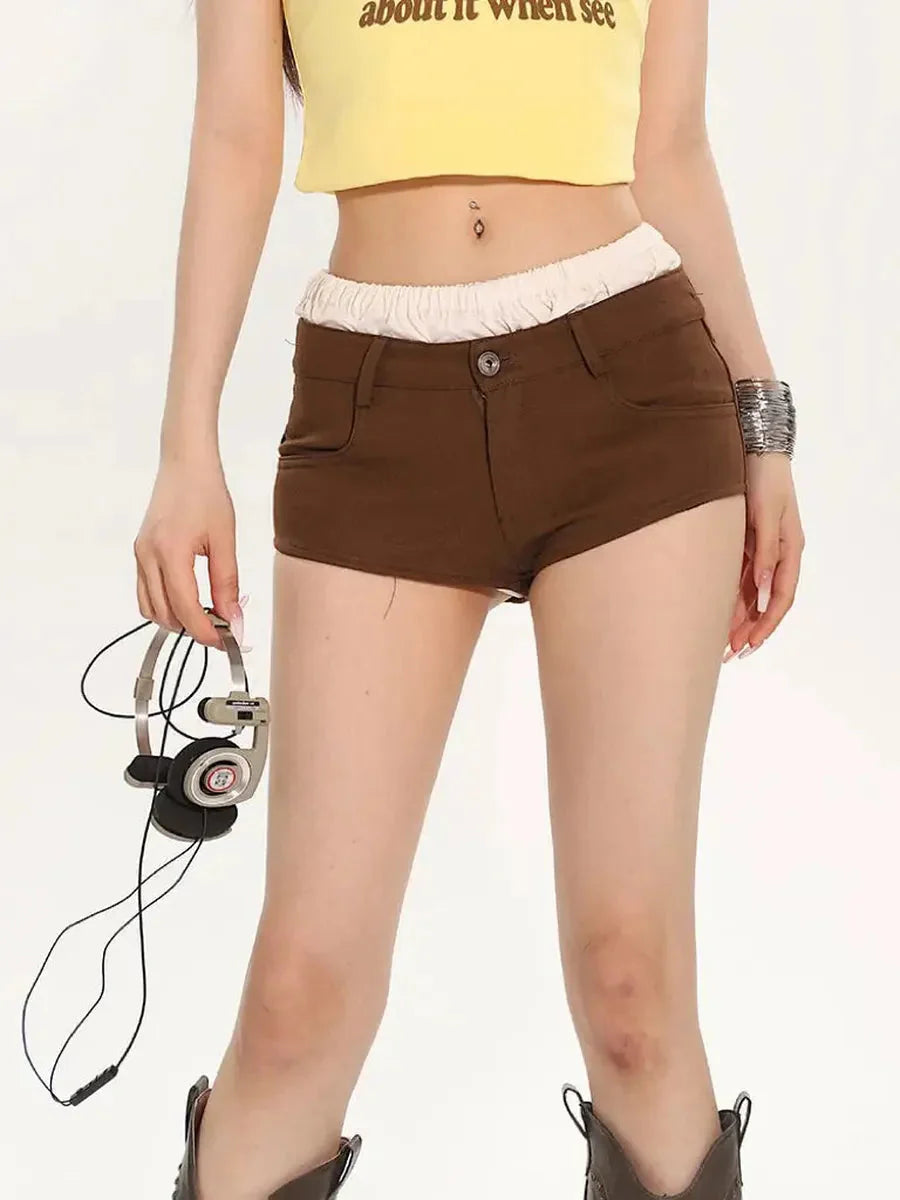 2 Pcs Low Waist Shorts M7676
