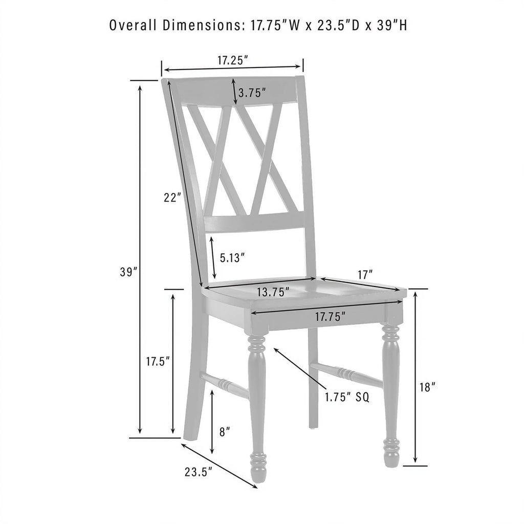 White Wood Dining Chair Set of 4 Y786