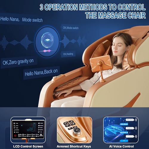 Zero Gravity SL-Track Shiatsu Full Body Massage Chair with Body Scan, Waist Heating, Bluetooth, Foot Rollers, 32 Airbags & Extended Footrest E4542