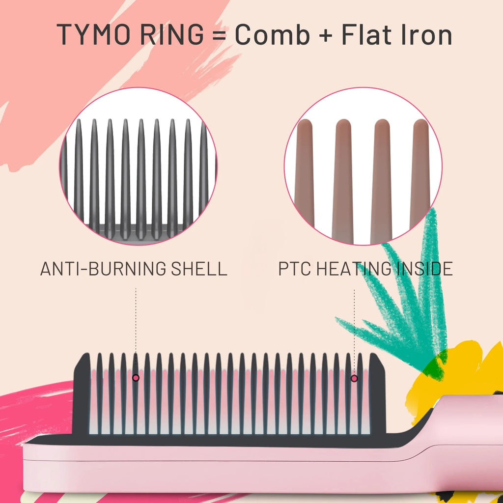 Pink Hair Straightener Brush Y665089