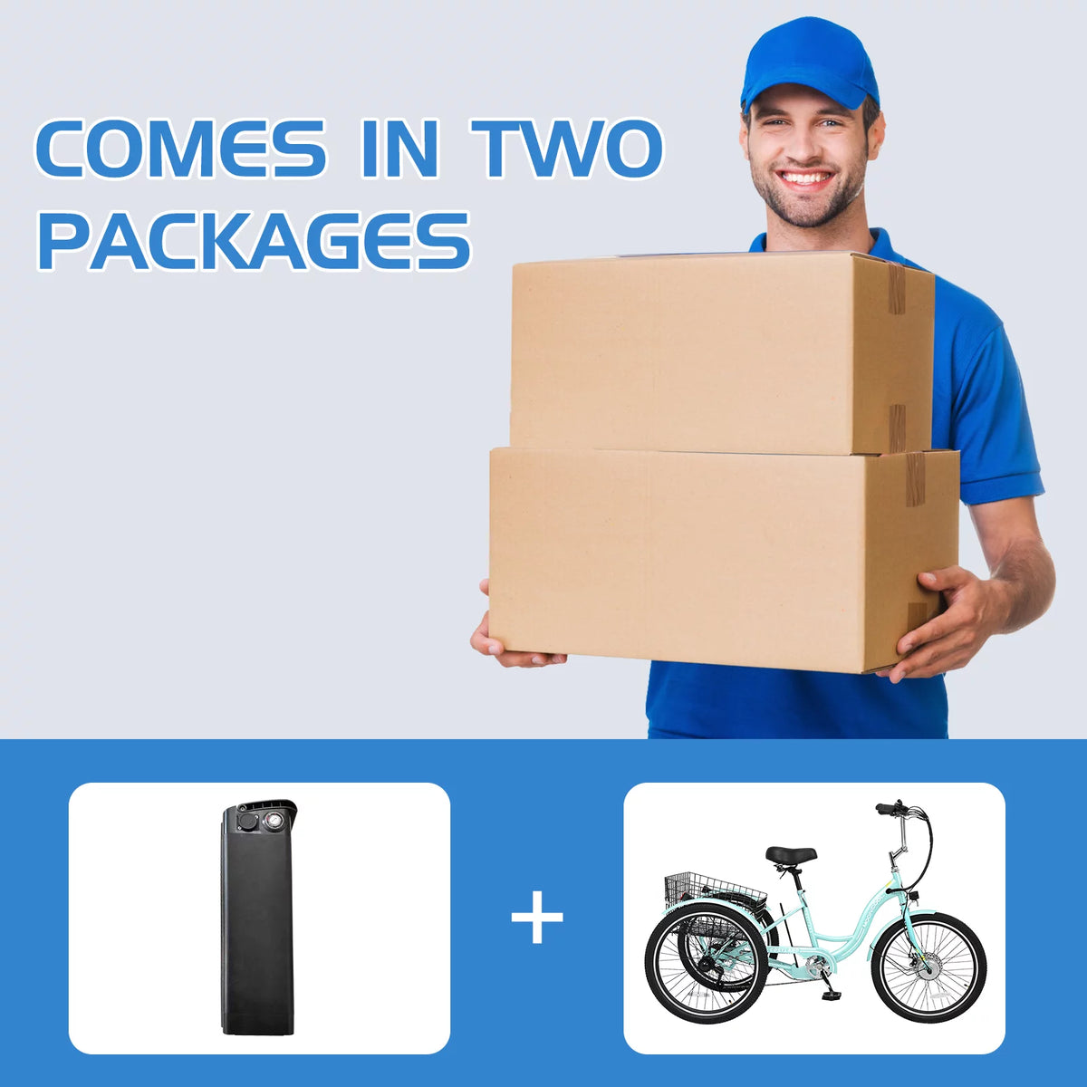 Electric Tricycle 3 Wheel 350W 36V 10.4AH 24" Adults with Basket R56277