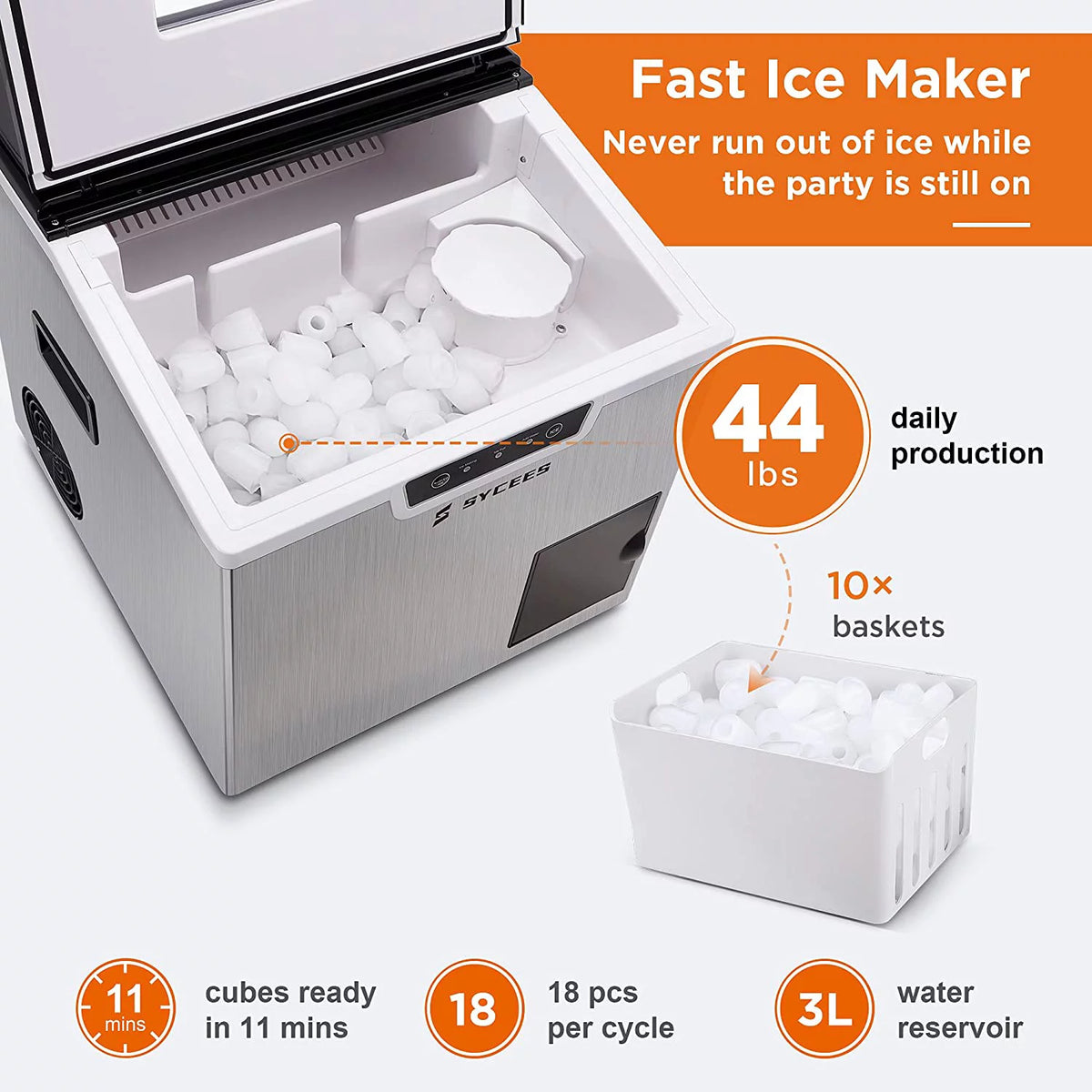 2-in-1 Countertop Ice Maker Machine & Ice Shaver A621