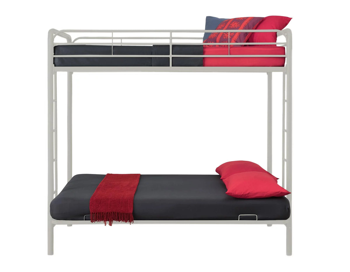 Black Twin over Futon Metal Bunk Bed C75407