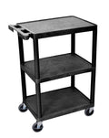 Rolling 3 Shelf Foam Molded Plastic Storage Utility Cart A7339