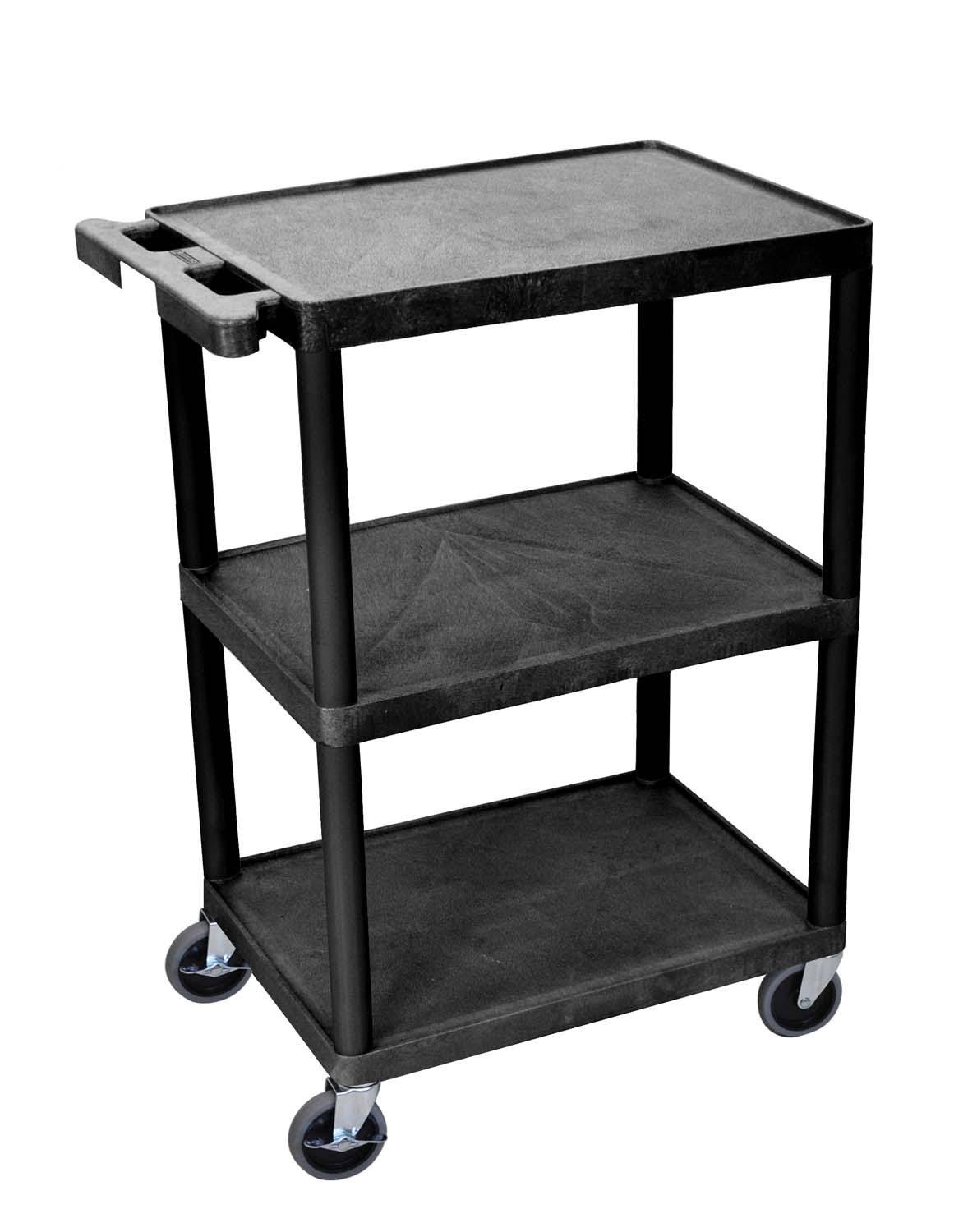 Rolling 3 Shelf Foam Molded Plastic Storage Utility Cart A7339