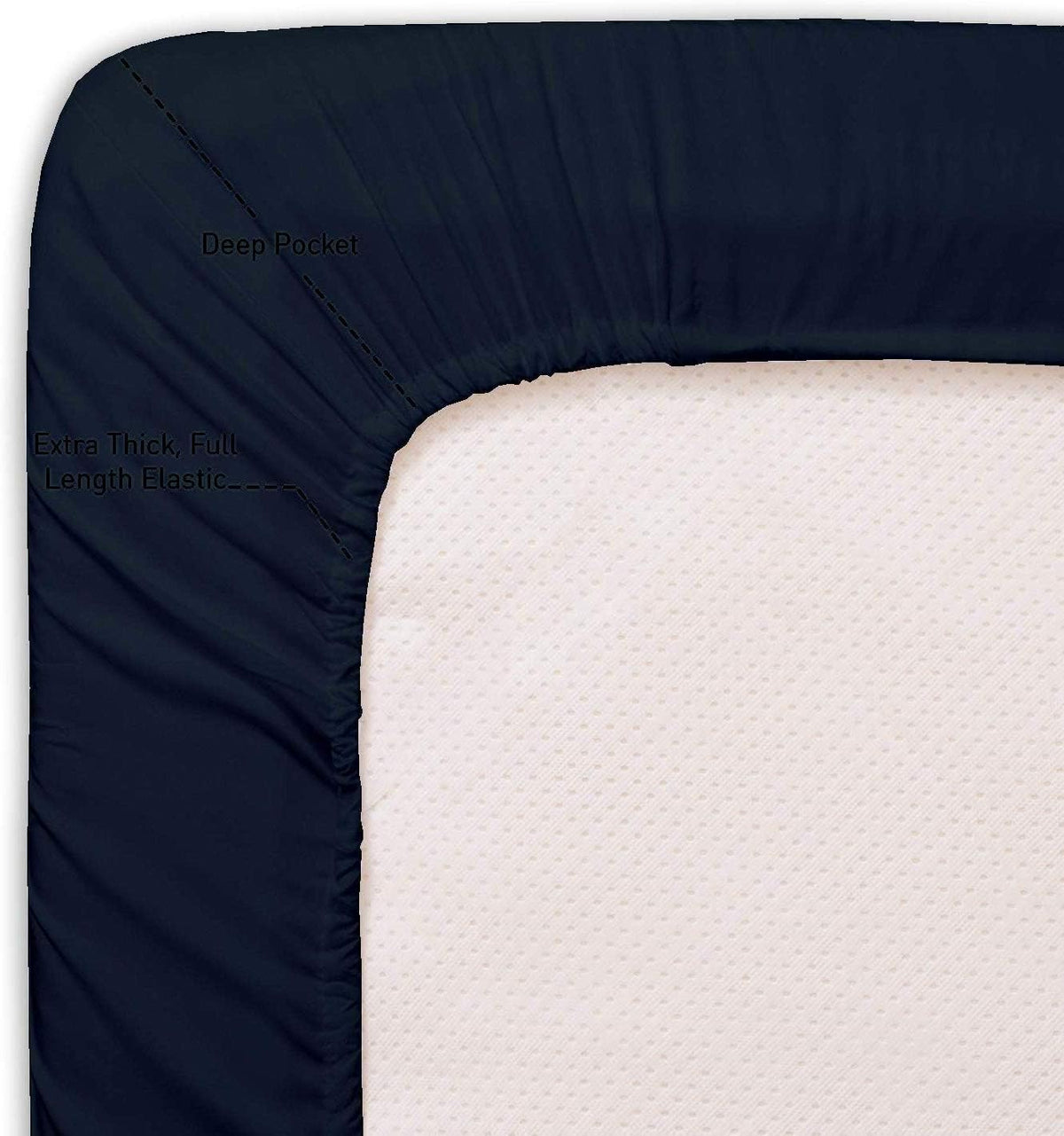 100% Egyptian Cotton 500 TC White RV King Sheets F8031