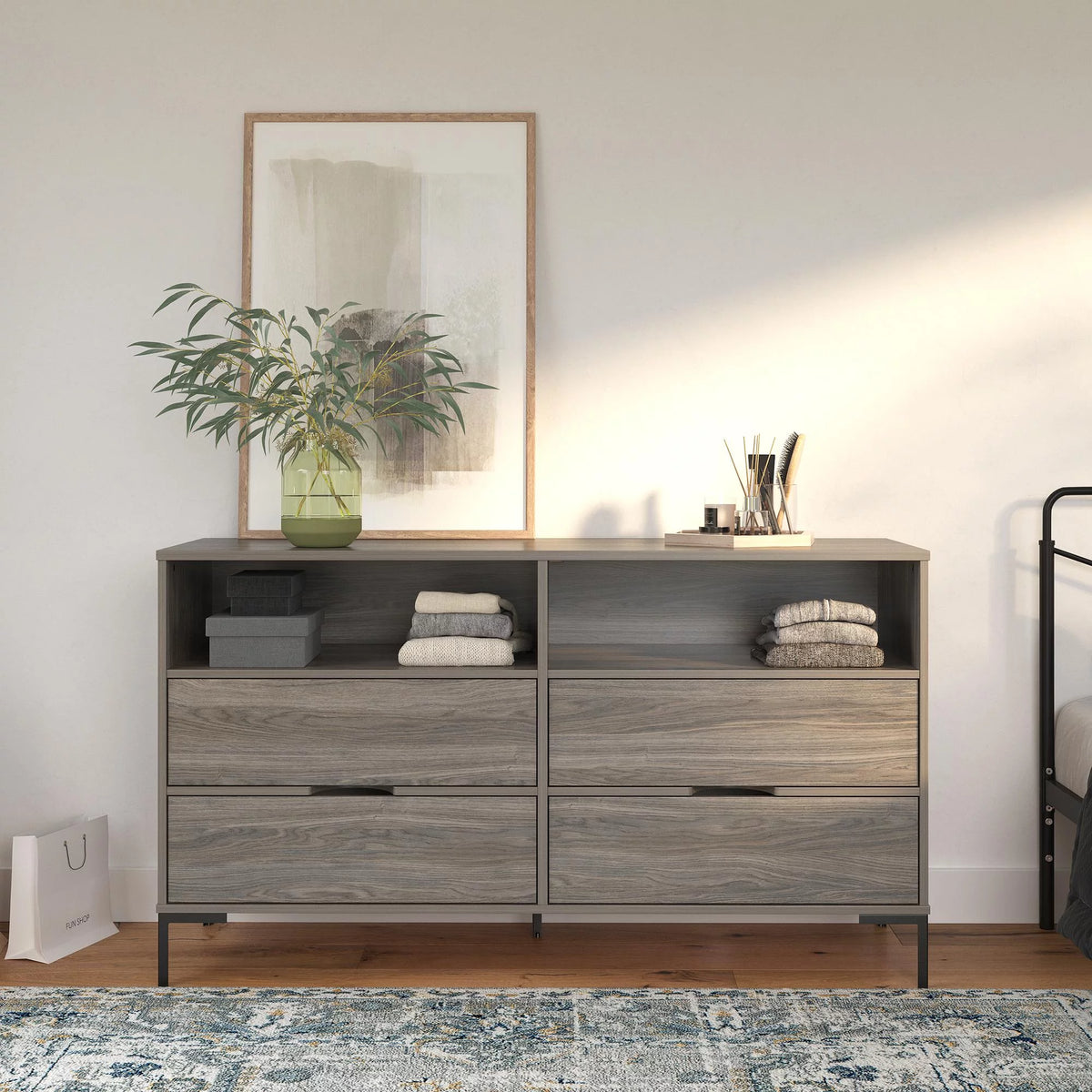 Weathered Oak Wide Dresser I3422
