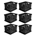 Stackable Storage Crate Organizer Bins with Handles, 6 Pack N3838