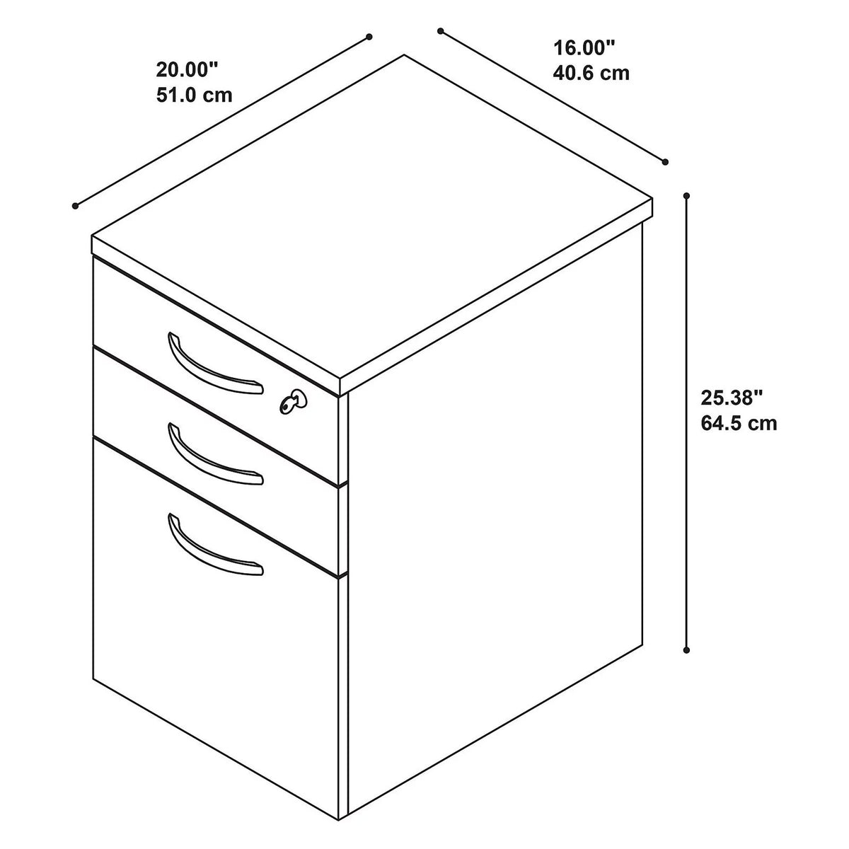 3 Drawer Mobile File Cabinet V59748