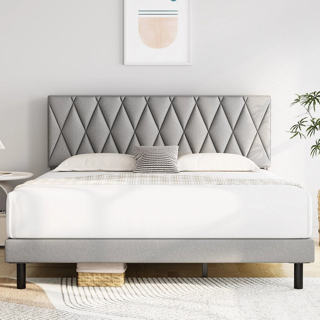 Queen Size Upholstered Platform Bed Frame V93488