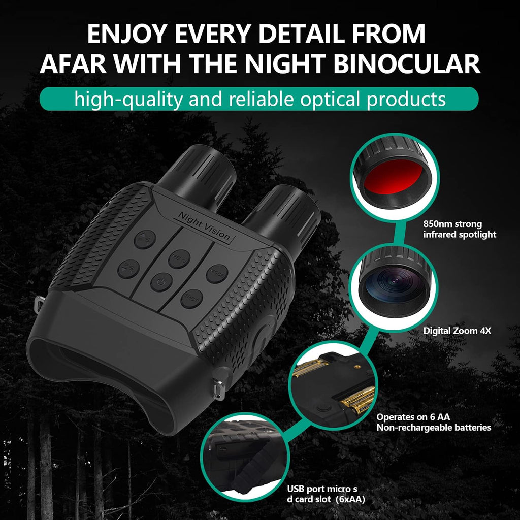 Night Vision Goggles Infrared Binoculars with 2.31 Screen 32G Memory Card I5493