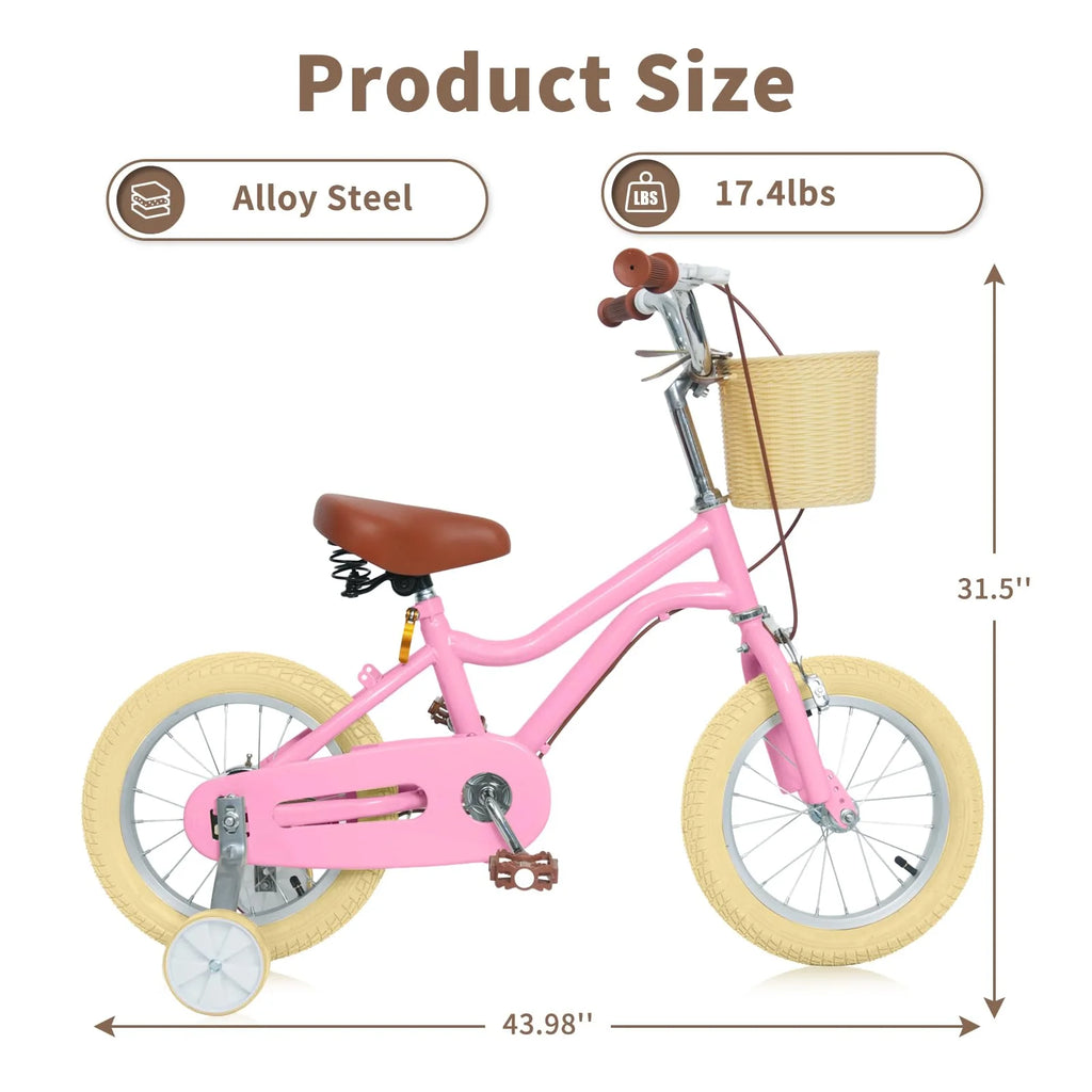 16 inch Kids Bike with Training Wheels and Basket E6683
