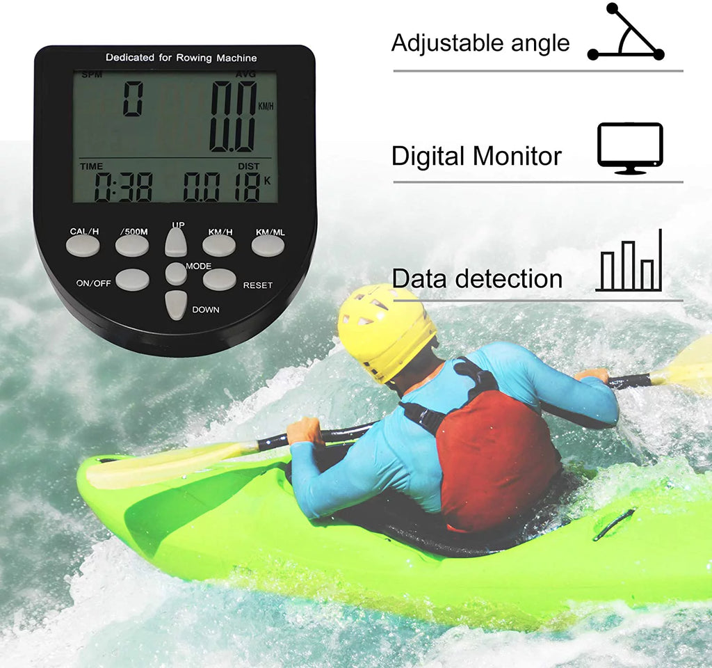 Rowing Machine with LCD Monitor, 330 lbs Weight Capacity, Adjustable R3758