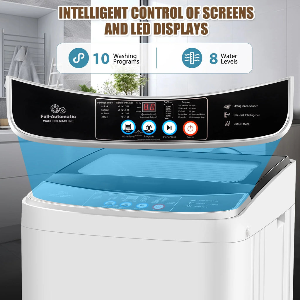 2.4 Cu.ft Portable Washing Machine with Glass Top-Load & Drain Pump L74567